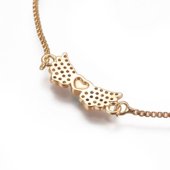 NWOT beautiful rhinestone & opal Gold slide bolo adjustable Bracelet 2/$10 - Picture 3 of 5